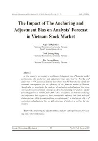 The impact of the anchoring and adjustment bias on analysts’ forecast in Vietnam stock market