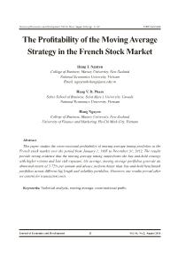 The profitability of the moving average strategy in the French stock market