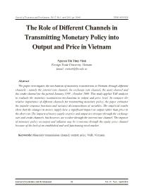 The role of different channels in transmitting monetary policy into output and price in Vietnam