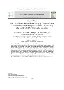 The use of Panel Theatre in developing communication skills for children with special needs: A case study of a child with developmental disorders