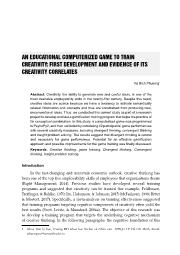 An educational computerized game to train creativity: First development and evidence of its creativity correlates