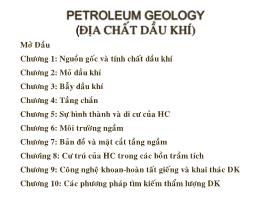 Bài giảng Địa chất dầu khí - Chương 1: Nguồn gốc và tính chất dầu khí