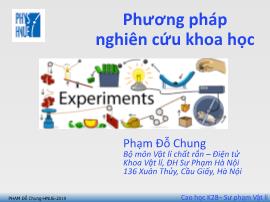 Bài giảng Phương pháp nghiên cứu khoa học - Chương 4: Kĩ năng thuyết trình và trình bầy poster - Phạm Đỗ Chung