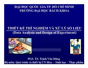 Bài giảng Thiết kế thí nghiệm và xử lý số liệu - Chương 2: Kiểm định giả thiết & Chuẩn thống kê - Trịnh Văn Dũng