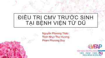 Bài thuyết trình Điều trị CMV trước sinh tại Bệnh viện Từ Dũ - Nguyễn Phương Thảo
