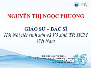 Bài thuyết trình Điều trị mãn kinh liệu pháp hormone & không hormone - Nguyễn Thị Ngọc Phượng
