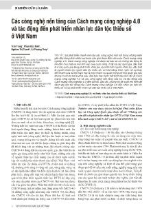 Các công nghệ nền tảng của Cách mạng công nghiệp 4.0 và tác động đến phát triển nhân lực dân tộc thiểu số ở Việt Nam