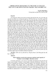 Chính sách tự chủ đại học của nhà nước và năng lực thực tế của hệ thống giáo dục đại học Việt Nam hiện nay