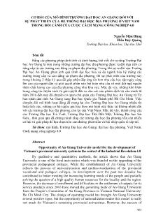 Cơ hội của mô hình trường Đại học An Giang đối với sự phát triển của hệ thống đại học địa phương ở Việt Nam trong bối cảnh của cuộc cách mạng công nghiệp 4.0