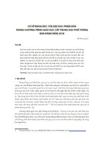 Cơ sở khoa học của dạy học phân hóa trong chương trình giáo dục cấp trung học phổ thông ban hành năm 2018