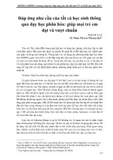 Đáp ứng nhu cầu của tất cả học sinh thông qua dạy học phân hóa: Giúp mọi trẻ em đạt và vượt chuẩn