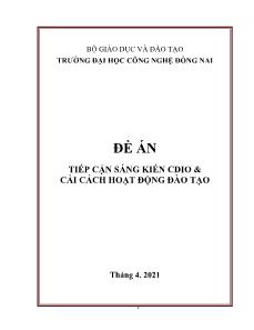 Đề án Tiếp cận sáng kiến CDIO & Cải cách hoạt động đào tạo