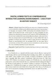 Digital Hybrid Texts as comprehensive interactive learning environments - Case study in history subject