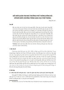 Đổi mới quản trị nhà trường phổ thông đồng bộ với đổi mới chương trình giáo dục phổ thông