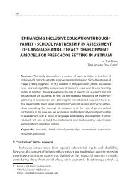 Enhancing inclusive education through family - school partnership in assessment of language and literacy development: A model for preschool setting in Vietnam