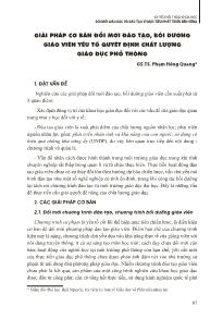 Giải pháp cơ bản đổi mới đào tạo, bồi dưỡng giáo viên yếu tố quyết định chất lượng giáo dục phổ thông