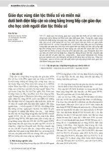 Giáo dục vùng dân tộc thiểu số và miền núi dưới bình diện tiếp cận và công bằng trong tiếp cận giáo dục cho học sinh người dân tộc thiểu số