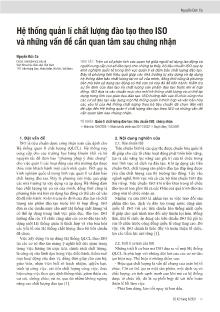 Hệ thống quản lí chất lượng đào tạo theo ISO và những vấn đề cần quan tâm sau chứng nhận