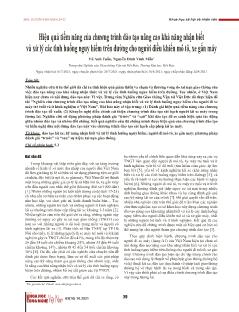 Hiệu quả tiềm năng của chương trình đào tạo nâng cao khả năng nhận biết và xử lý các tình huống nguy hiểm trên đường cho người điều khiển mô tô, xe gắn máy