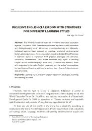 Inclusive English classroom with strategies for different learning styles