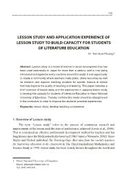 Lesson study and application experience of lesson study to build capacity for students of literature education