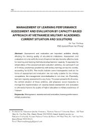 Management of learning performance assessment and evaluation by capacity-based approach at Vietnamese military academies: Current situation and solutions