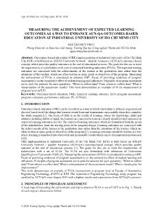 Measuring the achievement of expected learning outcomes as a way to enhance AUN-QA outcomes-based education at industrial University of Ho Chi Minh city