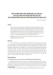 Một số biện pháp phát triển năng lực văn học cho học sinh phổ thông đáp ứng yêu cầu của Chương trình Giáo dục phổ thông môn Ngữ văn (2018)