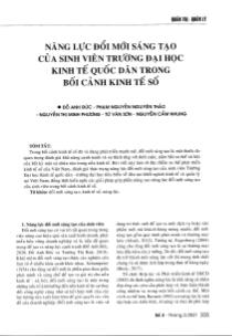 Năng lực đổi mới sáng tạo của sinh viên trường Đại học Kinh tế Quốc dân trong bối cảnh kinh tế số