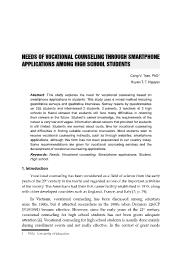 Needs of vocational counseling through smartphone applications among high school students