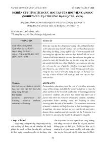 Nghiên cứu tính tích cực học tập của học viên cao học (Nghiên cứu tại trường Đại học Sài Gòn)