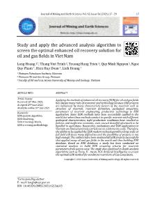 Nghiên cứu và áp dụng thuật toán phân tích chuyên sâu để lựa chọn giải pháp EOR tối ưu cho các mỏ dầu khí ở Việt Nam