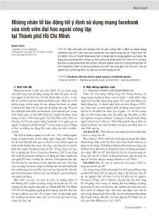 Những nhân tố tác động tới ý định sử dụng mạng facebook của sinh viên đại học ngoài công lập tại Thành phố Hồ Chí Minh