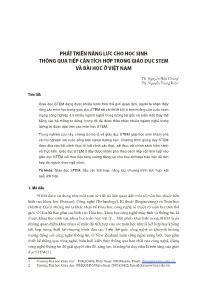 Phát triển năng lực cho học sinh thông qua tiếp cận tích hợp trong giáo dục STEM và bài học ở Việt Nam