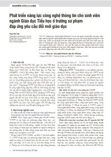 Phát triển năng lực công nghệ thông tin cho sinh viên ngành Giáo dục Tiểu học ở trường sư phạm đáp ứng yêu cầu đổi mới giáo dục