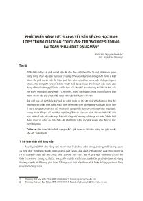 Phát triển năng lực giải quyết vấn đề cho học sinh Lớp 5 trong giải toán có lời văn: Trường hợp sử dụng bài toán “Nhận biết dạng mẫu”