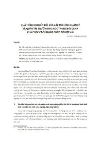 Quá trình chuyển đổi của các mô hình quản lý và quản trị trường đại học trong bối cảnh của cuộc cách mạng công nghiệp 4.0