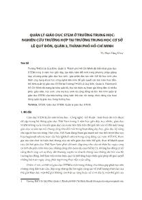 Quản lý giáo dục STEM ở trường trung học: Nghiên cứu trường hợp tại trường Trung học Cơ sở Lê Quý Đôn, Quận 3, Thành phố Hồ Chí Minh