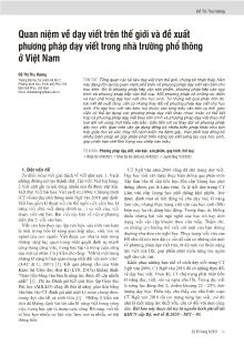Quan niệm về dạy viết trên thế giới và đề xuất phương pháp dạy viết trong nhà trường phổ thông ở Việt Nam