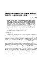 Solutions to opening skill improvement for chess team of 10-10 juvenile sport school