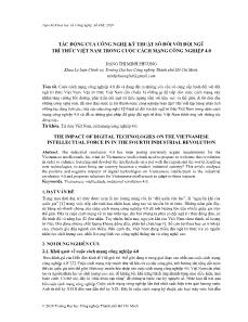 Tác động của công nghệ kỹ thuật số đối với đội ngũ trí thức Việt Nam trong cuộc cách mạng công nghiệp 4.0
