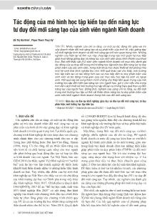 Tác động của mô hình học tập kiến tạo đến năng lực tư duy đổi mới sáng tạo của sinh viên ngành Kinh doanh