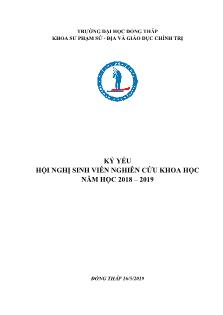 Tài liệu Kỷ yếu Hội nghị sinh viên nghiên cứu khoa học - Năm học 2018-2019