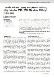 Thực tiễn triển khai Chương trình Giáo dục phổ thông ở Lớp 1 năm học 2020-2021: Một số vấn đề tồn tại và giải pháp