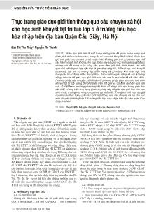 Thực trạng giáo dục giới tính thông qua câu chuyện xã hội cho học sinh khuyết tật trí tuệ lớp 5 ở trường tiểu học hòa nhập trên địa bàn Quận Cầu Giấy, Hà Nội