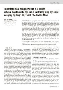 Thực trạng hoạt động xây dựng môi trường vật chất thân thiện cho học sinh ở các trường trung học cơ sở công lập tại Quận 12, Thành phố Hồ Chí Minh