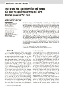 Thực trạng học tập phát triển nghề nghiệp của giáo viên phổ thông trong bối cảnh đổi mới giáo dục Việt Nam