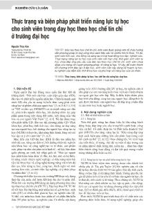 Thực trạng và biện pháp phát triển năng lực tự học cho sinh viên trong dạy học theo học chế tín chỉ ở trường đại học