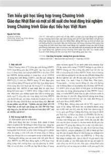 Tìm hiểu giờ học tổng hợp trong Chương trình Giáo dục Nhật Bản và một số đề xuất cho hoạt động trải nghiệm trong Chương trình Giáo dục tiểu học Việt Nam