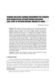 Towards inclusive learning environment for students with disabilitiesin Vietnam’shigher education: Case study of Vietnam National University, Hanoi